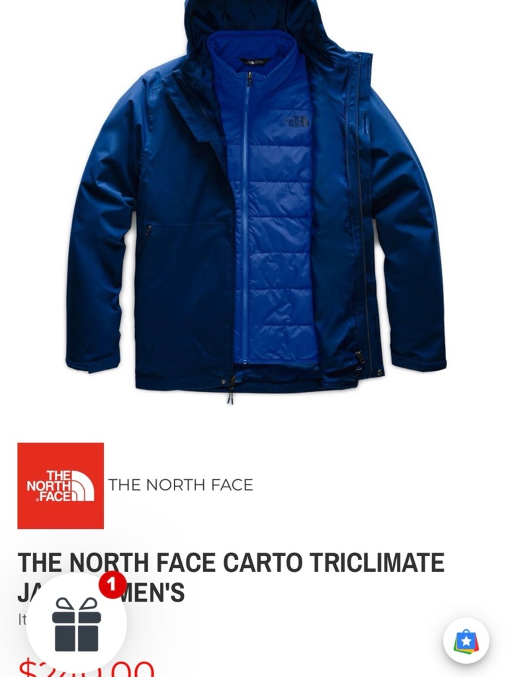 The North Face Men’s Triclimate Raincoat in Navy and Royal Blue
